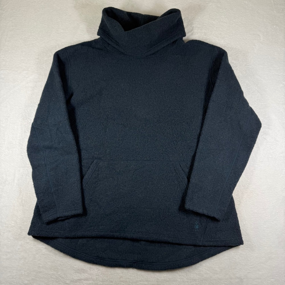Smartwool Hudson Trail Merino Wool Blend Funnel Neck Pullover Navy Blue XL